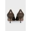 Patent leather kitten heel pumps