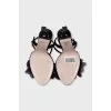 Textile sandals with flowers