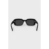 Black sunglasses with the brand logo