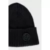 Black hat with a brand logo