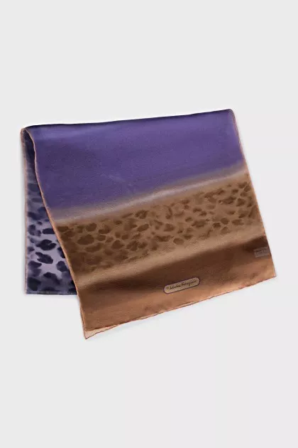 Animal print silk scarf