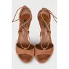 Suede stiletto sandals with tassels