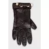 Leather gloves with branded embossing
