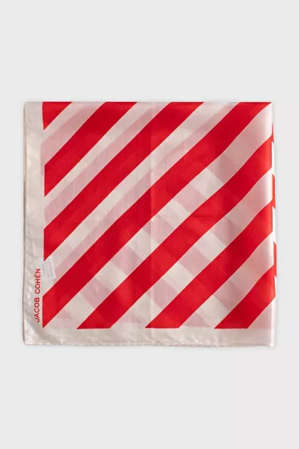 Red and white silk scarf