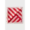 Red and white silk scarf