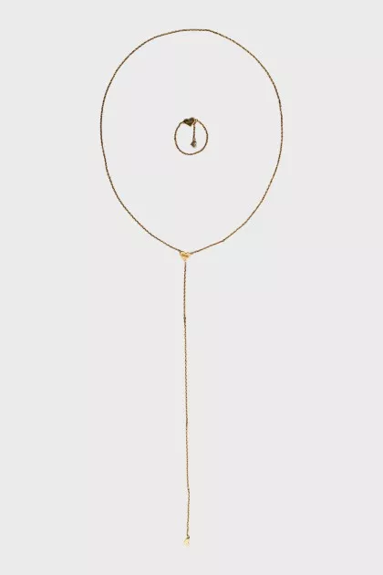 Set of gold necklace and ring