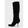 Suede stiletto boots