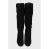 Suede stiletto boots