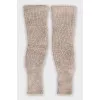 Knitted gloves with a finger hole