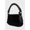 Velvet mini bag with logo