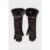 Leather and suede gloves