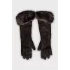 Leather and suede gloves
