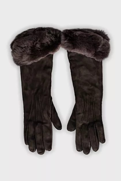 Leather and suede gloves