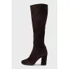Brown suede boots