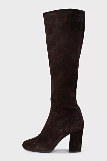 Brown suede boots