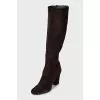 Brown suede boots