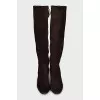 Brown suede boots