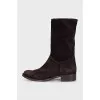 Brown slip-on boots