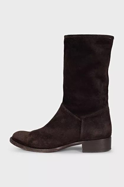 Brown slip-on boots