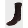 Brown slip-on boots