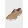 Beige textile shoes
