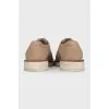 Beige textile shoes