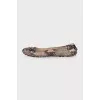 Leather ballet flats with animal print