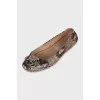 Leather ballet flats with animal print