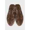 Leather ballet flats with animal print