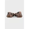 Leather ballet flats with animal print
