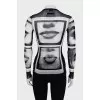 Transparent long sleeve with print