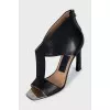 Leather sandals with metal toes