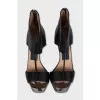Leather sandals with metal toes
