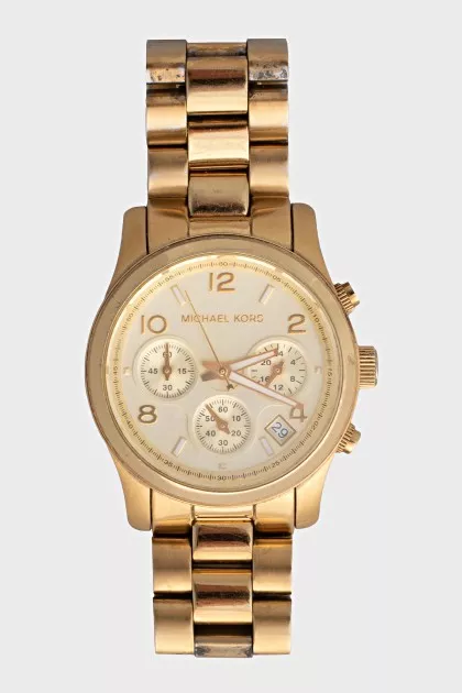 Quartz gold watch