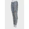 Boyfriend fit jeans with crystals
