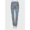 Boyfriend fit jeans with crystals