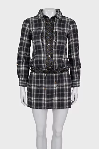 Checkered shirt dress