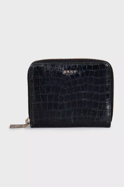 Black zippered wallet