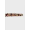 Leather belt with snakeskin embossing