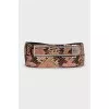 Leather belt with snakeskin embossing