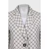 Straight-cut coat with a polka dot print