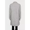 Straight-cut coat with a polka dot print