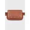 Leather belt bag with gold decor