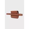 Leather belt bag with gold decor