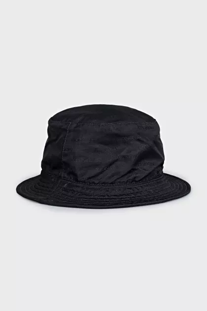 Black printed panama hat