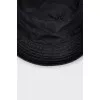 Black printed panama hat