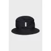 Black printed panama hat