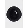 Black printed panama hat