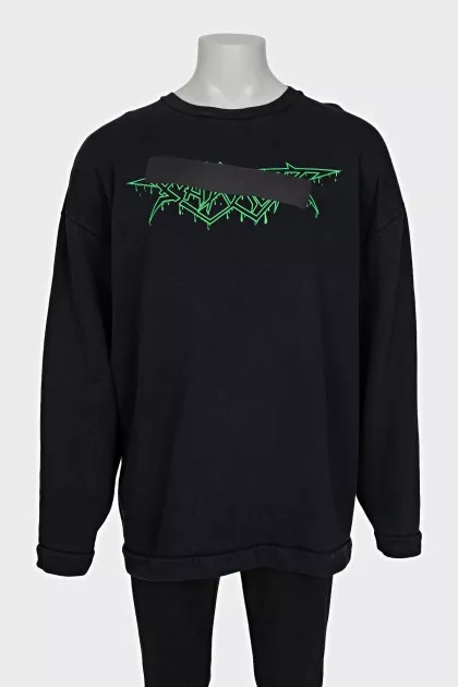Men's black sweatshirt with print