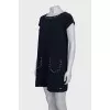 Straight dress with eyelet